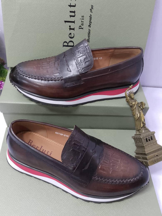 New Men's Berluti Paris Leather Loafer | Brown