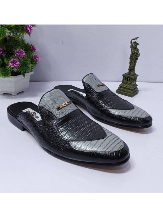 New Men's Mister classic slip on Leather Half Shoe | Skin Patterned