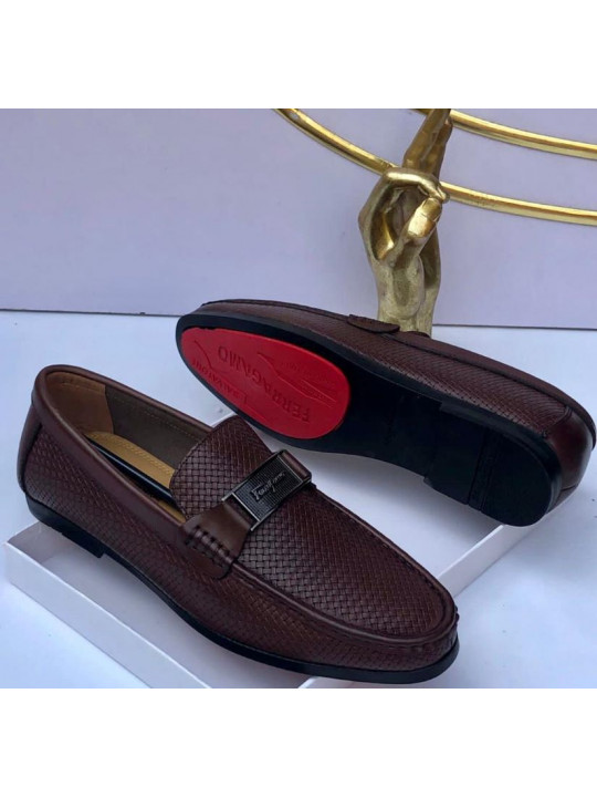 New Men's Ferragamo leather loafer| Brown