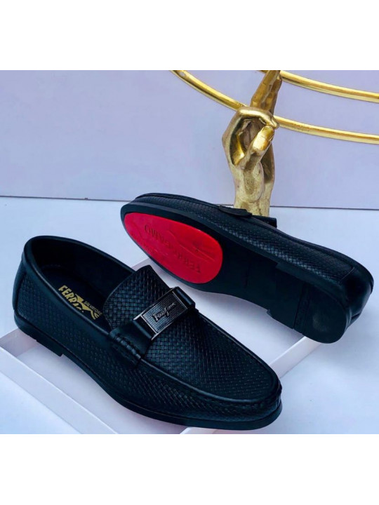 New Men's Ferragamo leather loafer |Navy Blue