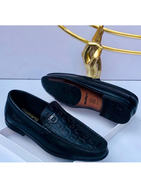 New Men's Ferragamo leather shoe |Navy Blue