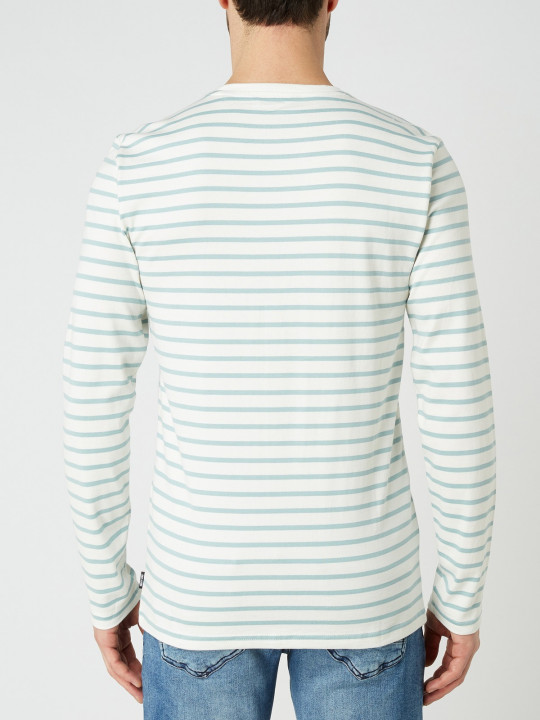 New Men's Only & Sons Striped T-Shirt | White | Green