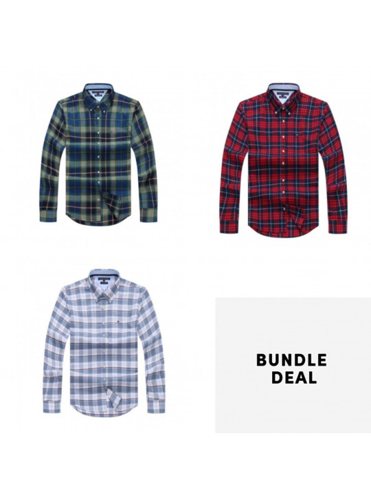 Tommy Hilfiger Bundle of 3 Long Sleeve Checked Shirt