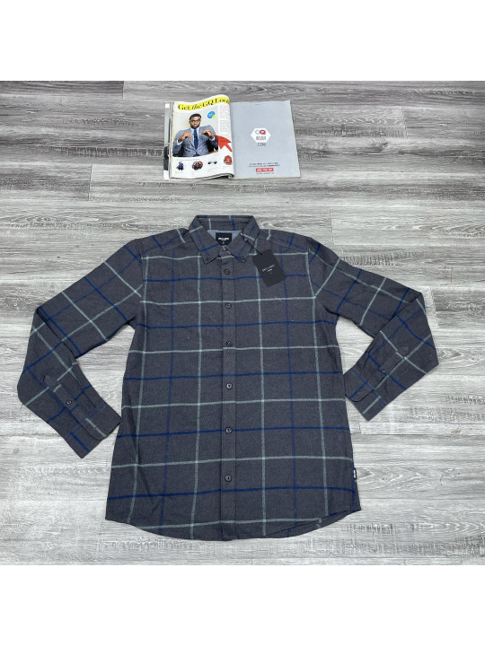 New Only & Sons Long Sleeve Checked Shirt | Grey