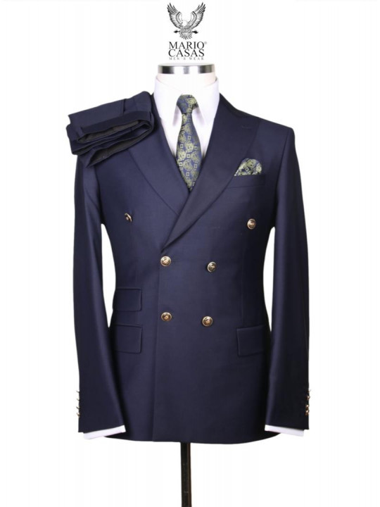 New Men's Double Breasted Royal Series Suit | Dark Blue