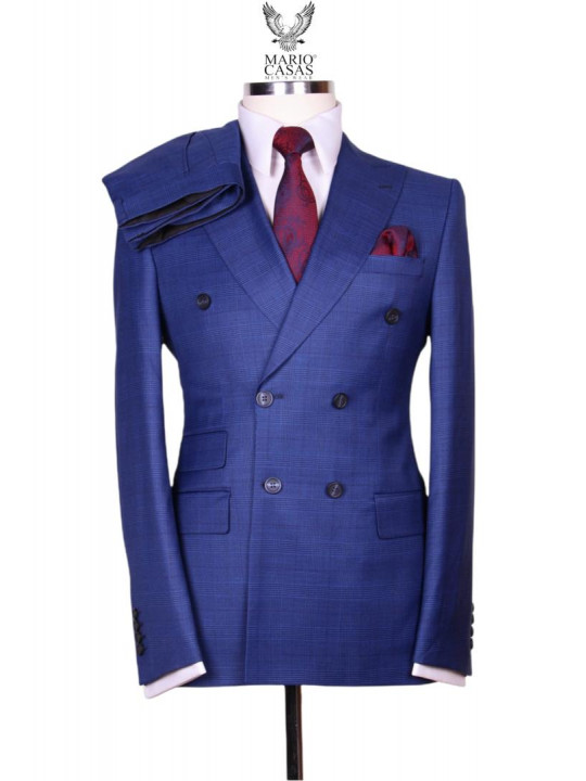 New Men's Double Breasted Royal Series Suit | Blue
