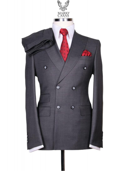 New Men's Double Breasted Royal Series Suit | Dark Grey
