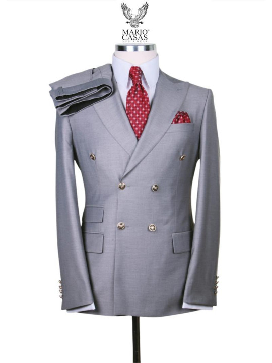 New Men's Double Breasted Royal Series Suit | Grey