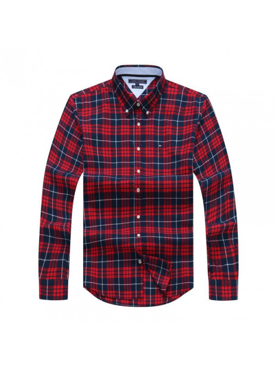 Tommy Hilfiger checked long sleeve shirt Multicolor | Red & Navy Blue 