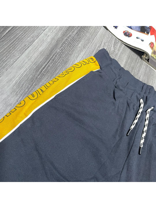 New Men Only & Sons Single Striped Shorts | Dark Grey | Yellow