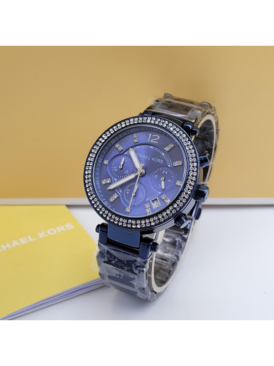 New MICHAEL KORS Women's chronography Wristwatch|Parker Blue