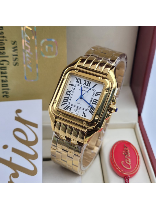 New Women`s Cartier Wrist Watch with Rectangular Screen | Gold