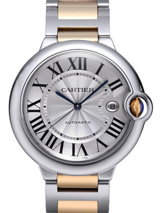 New Men`s Cartier Ballon Blue Wrist Watch | Sliver Dial Gold