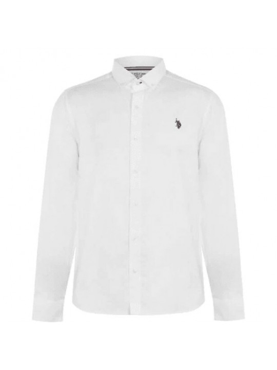 US Polo Assn Plain LS Shirt | White