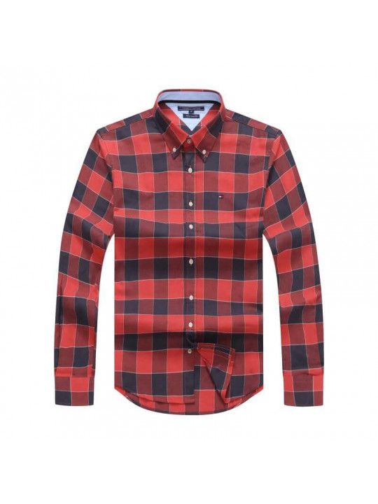 Tommy Hilfiger Checkered Multicolured LS Shirt | Red & Black