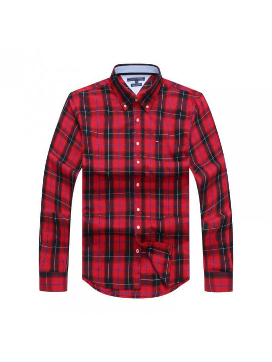 Tommy Hilfiger Plaid Multicoloured Oxford LS Shirt | Red