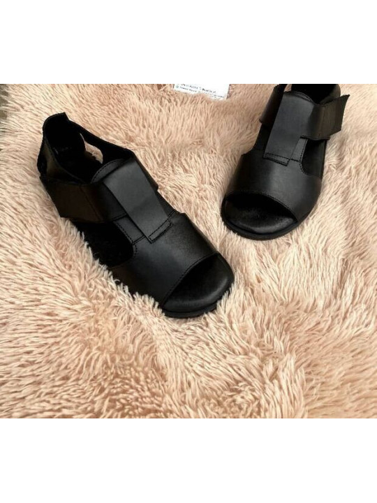 New Men Ade Footwear Leather Pam Sandal | Black