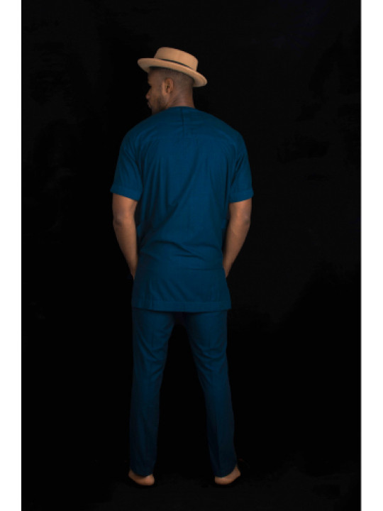 New Men's Kola Kudus Minimal Kafan Azure Set | Dark Blue