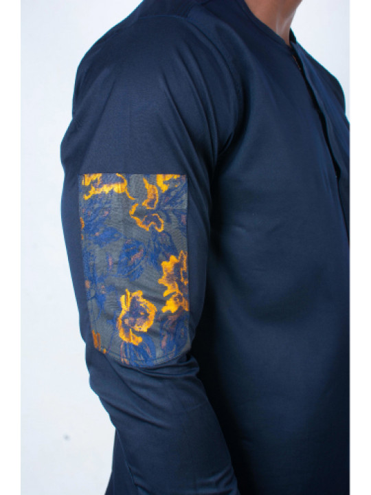 New Men's Kola Kudus Navy Kaftan Design | Navy Blue