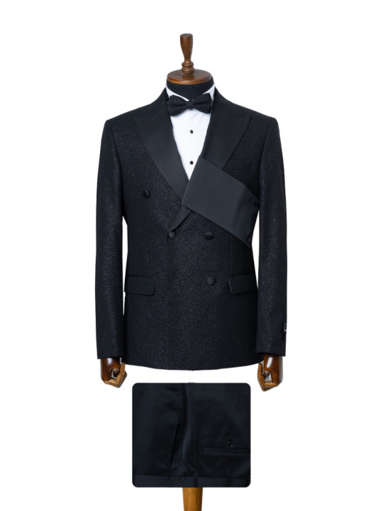 Men's Luxury Double-breasted Tuxedo | Black