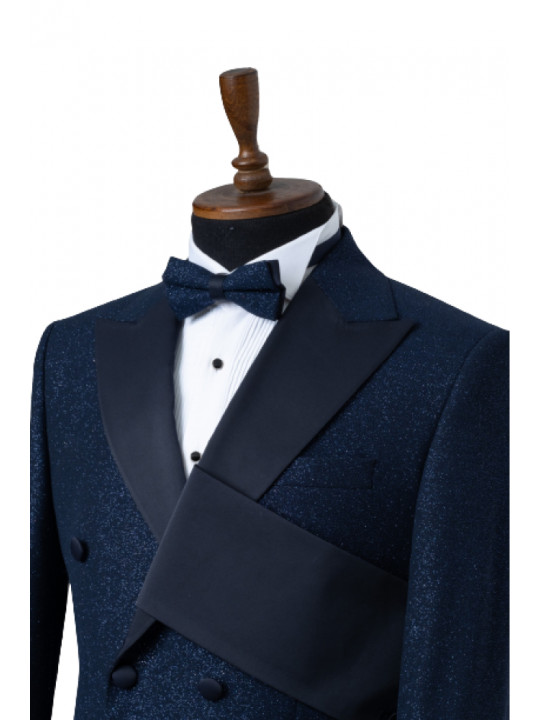 Men's Luxury Double-breasted Tuxedo | Oxford Blue