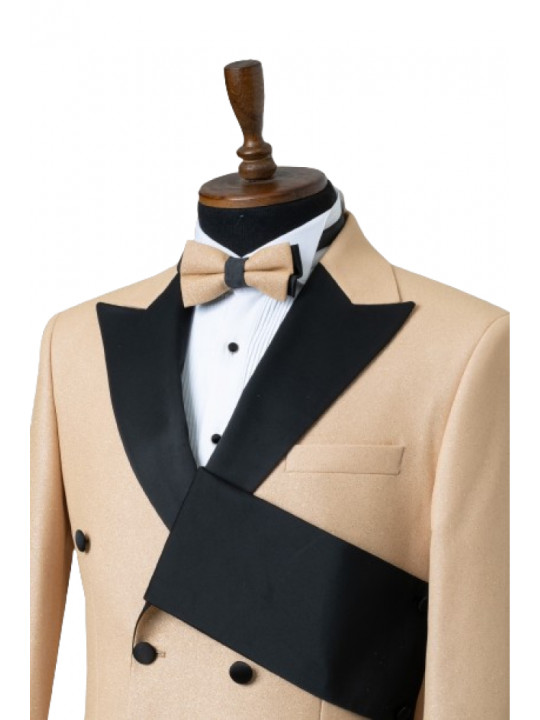 Men's Luxury Double-breasted Tuxedo | Peach