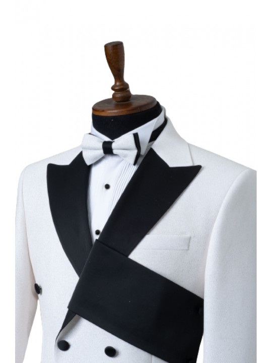 Men's Luxury Double-breasted Tuxedo | White