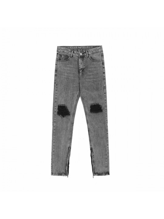 High Quality Slim Fit Jeans With Patches | Ash