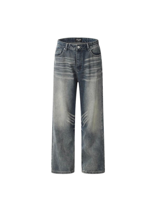 High Quality Straight Cut Faded Jeans | Gray