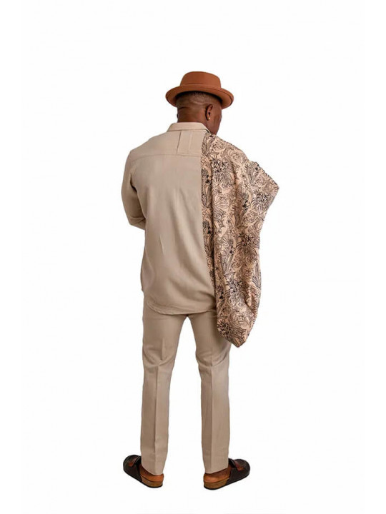 New Men's Kola Kudus Styled Shirt | Khaki