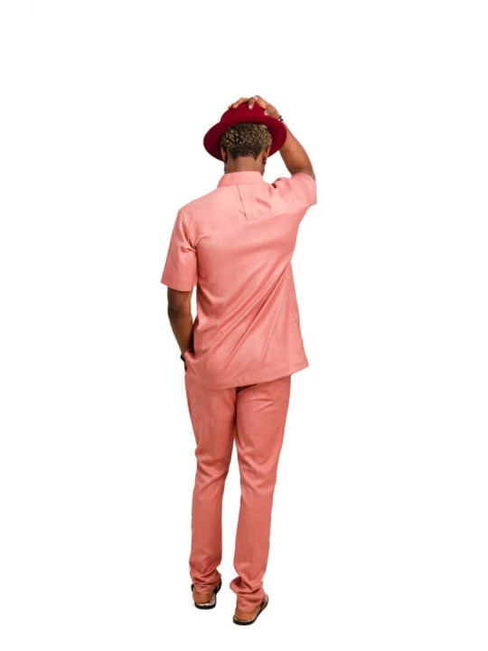 New Men's Kola Kudus Dele Blush Shirt Set | Pink