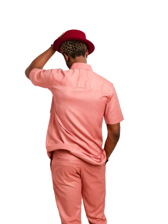 New Men's Kola Kudus Dele Blush Shirt Set | Pink