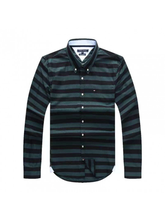 Tommy Hilfiger Bi-colored LS Shirt | Green & Black