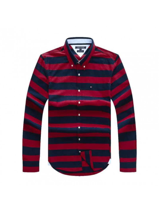 Tommy Hilfiger Bi-colored LS Shirt | Red & Black