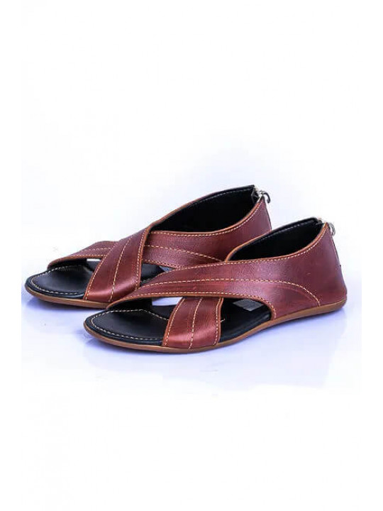 New Men's Kola Kudus Leather Sandal | Brown