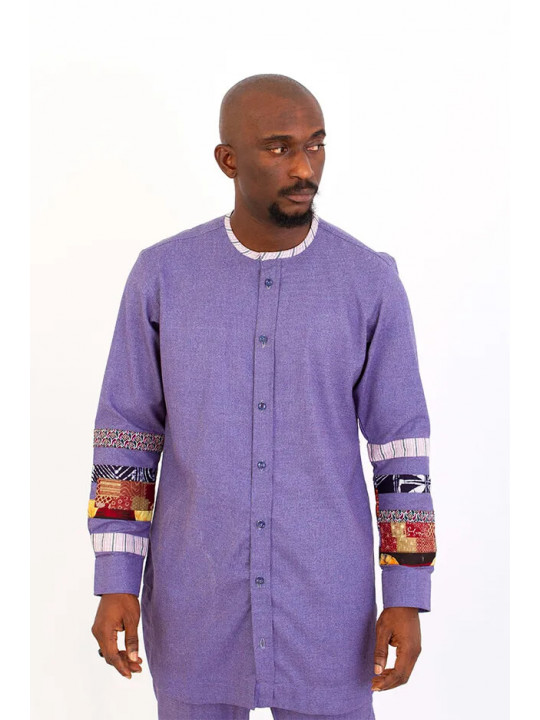 New Men's Kola Kudus Sahara Periwinkle Print Set | Purple