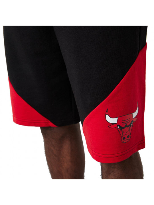 Original New Era NBA Chicago Bulls Panel Black Shorts | Black & Red