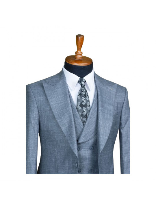 Senzo Rivolli Plain Full Three Piece Suit | Grey