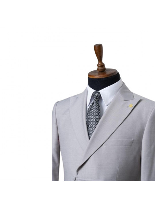 Two Piece Premium Suit With Lapel | Grey
