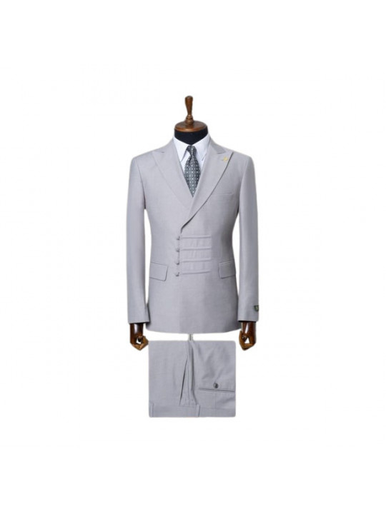 Two Piece Premium Suit With Lapel | Grey