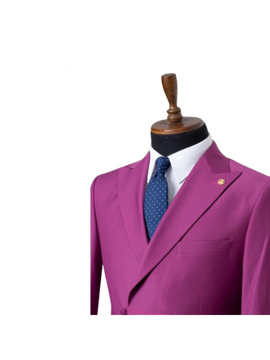Two Piece Premium Suit With Lapel | Purple