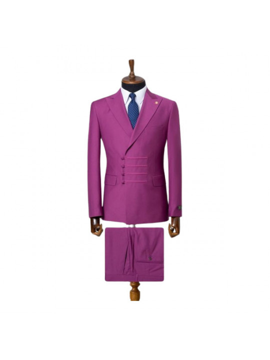 Two Piece Premium Suit With Lapel | Purple