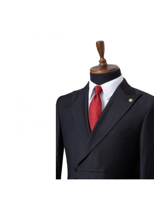 Two Piece Premium Suit With Lapel | Black
