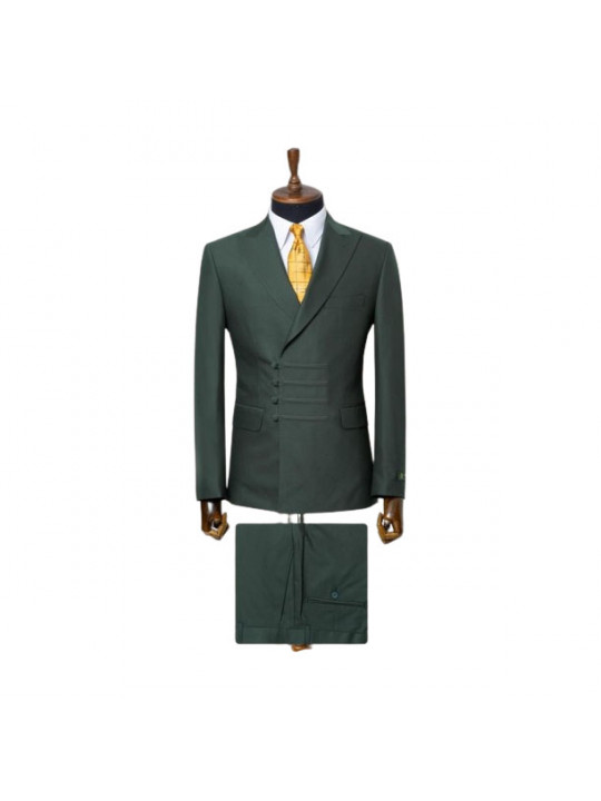 Two Piece Premium Suit With Lapel | Lunar Green