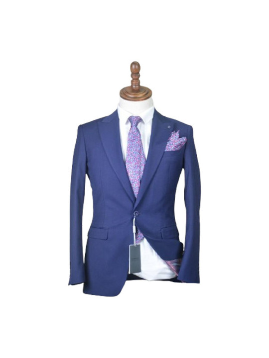 Luis and Kramer Single Button Two Piece Plain Premium Suit | Blue