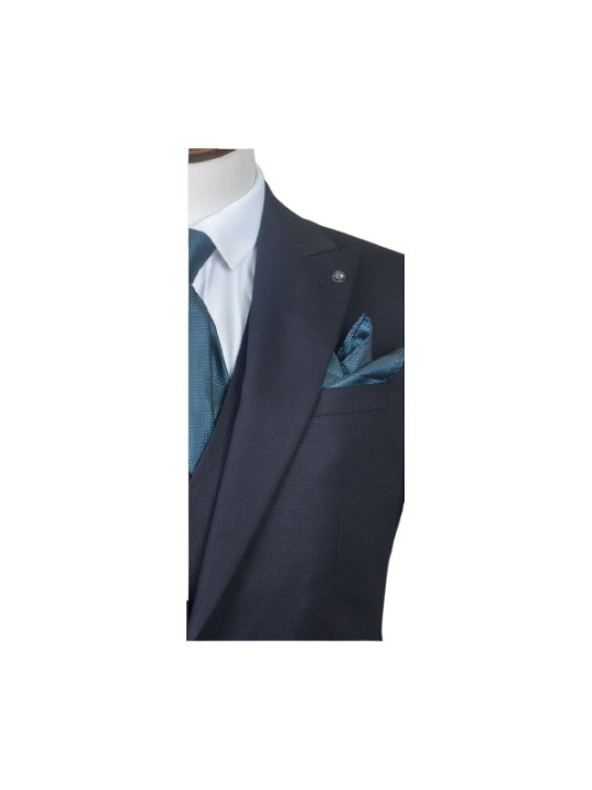 Hugo Two Button Three Piece Plain Premium Suit | Black