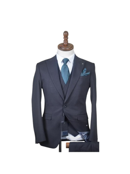 Hugo Two Button Three Piece Plain Premium Suit | Black