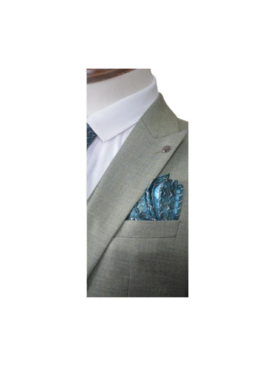 Hugo Two Button Three Piece Plain Premium Suit | Greenish Grey