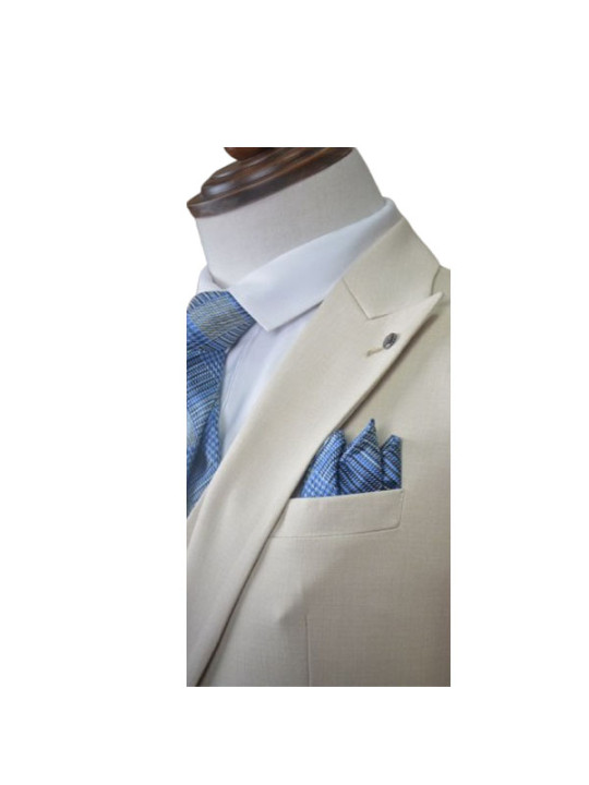 Hugo Two Button Three Piece Plain Premium Suit | Light Cream