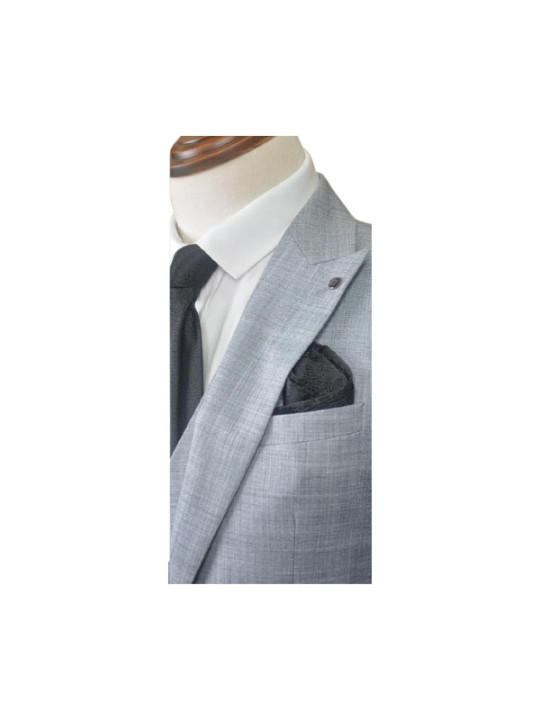 Hugo Two Button Three Piece Plain Premium Suit | Light Grey